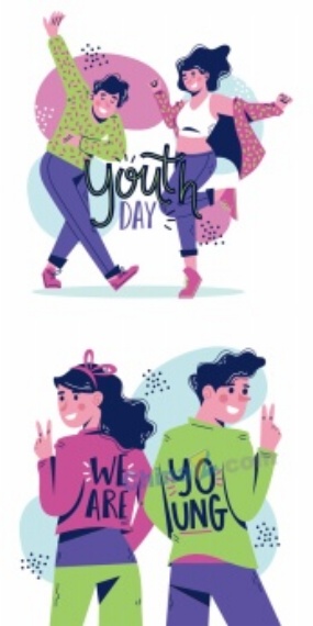 国际青年日插画矢量素材